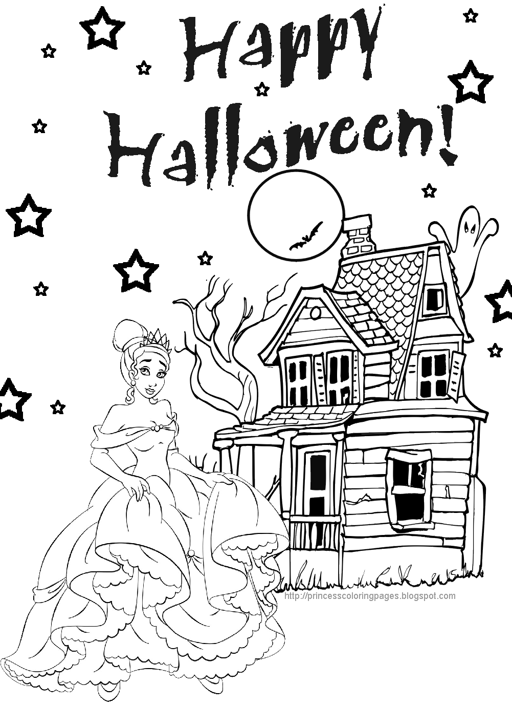 halloween princess coloring pages - photo #9