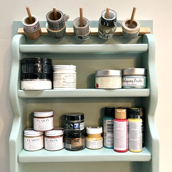 Craft supply shelf