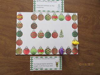  Christmas Plural Nouns Task Cards