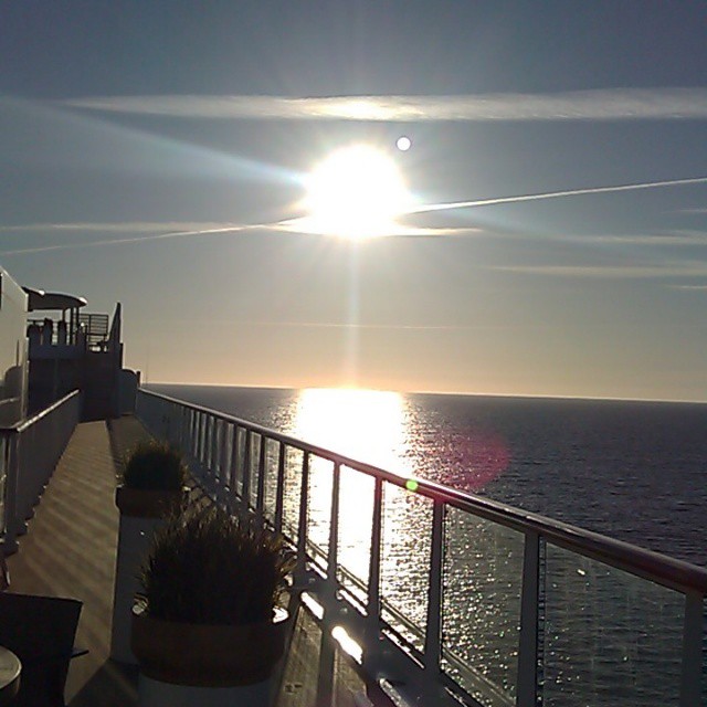 Sailing away to new horizons. This photo was taken en route to Lisbon, Portugal.