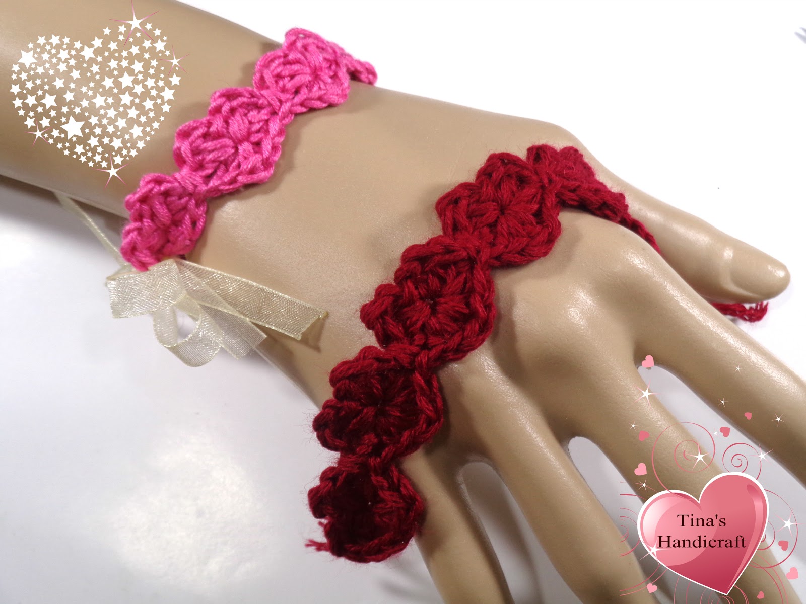 Tina's handicraft : heart crochet string No - 2