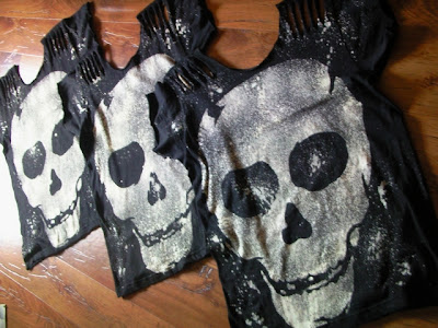 czaszki diy gothic psychobilly kości t-shirt punk lucky loser