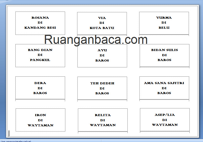 Cara membuat label undangan di word 2007