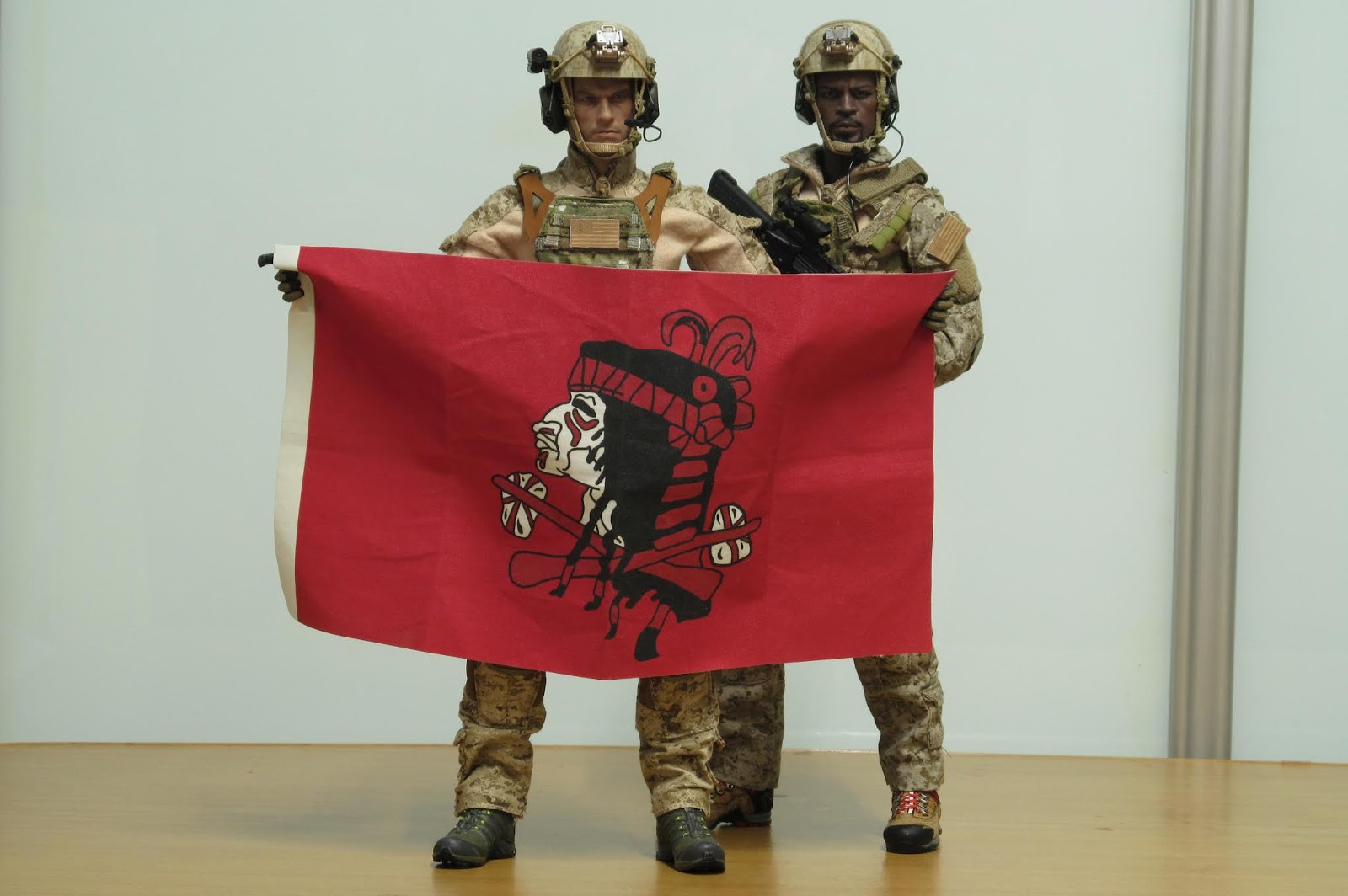 Zero Point One Six Seven Custom 1 6th Scale DEVGRU Red Squadron Team Flag american-devgru-red-squadron-minecraft-skin