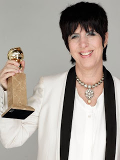 Diane Warren with her 'Best Original Song' Golden Globe Award for 'You Haven't Seen the Last of Me' by Cher from 'Burlesque'