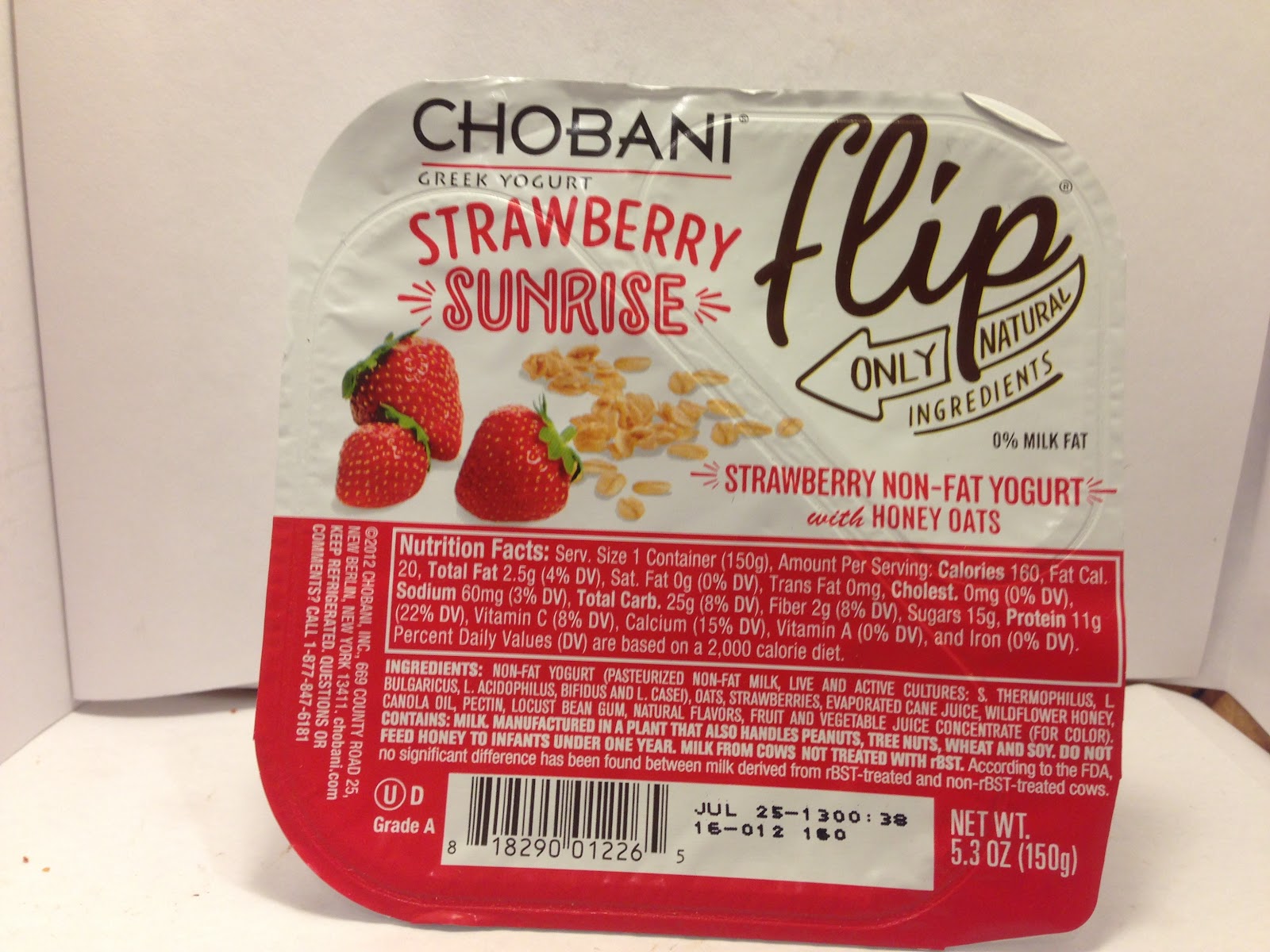Crazy Food Dude Review Chobani flip Strawberry Sunrise Greek Yogurt