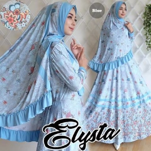Gamis Syar'i Murah Elysta Blue 2017 Terbaru - putrigamisshop Gamis-Syar'i-Murah-Elysta-Blue-2017-Terbaru