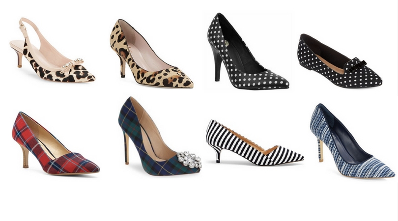 leopard stripes and plaid pattern heels