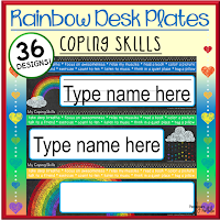 Rainbow Coping Skills Desk Plates