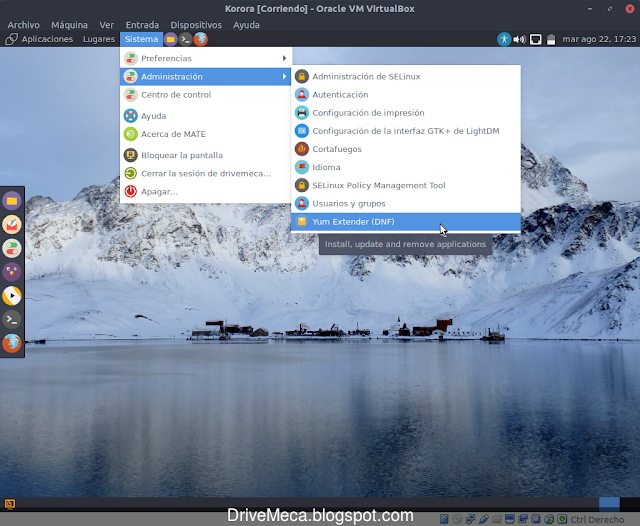 Ejecutamos Yum Extender en Korora