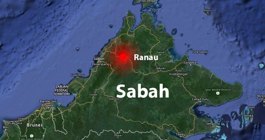 Gempa lemah 2.8 Skala Richter gegar Sabah pada pukul 10.08 Pagi!