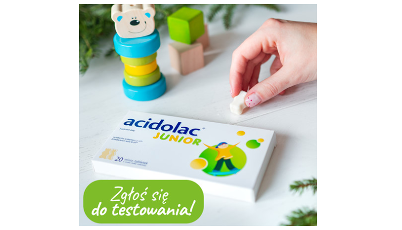 Wygraj Misio-tabletki Acidolac® Junior o smaku białej czekolady Konkurs