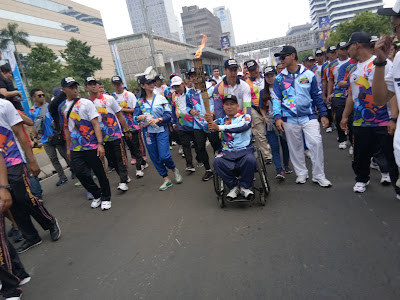 Antusias Pawai Obor Asian Para Games 2018 di Jakarta Bentuk Dukungan Bagi Atlet Difabel Untuk Inspirasi Dunia