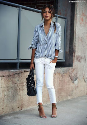 Pantalones de moda blancos Pantalones de moda blancos