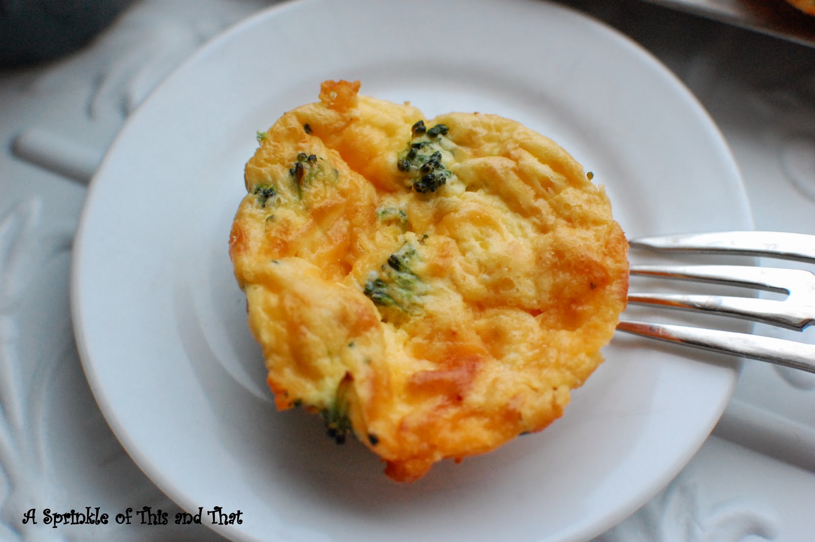 A Sprinkle of This and That Broccoli and Cheddar Mini Frittatas
