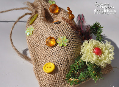 Hydrangea Hippo Burlap Bag Everyday Eclectic, Kit, bag