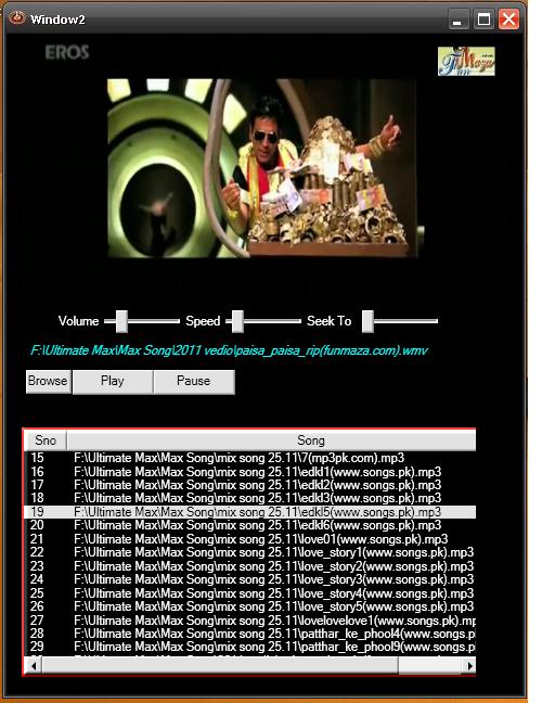 Coding days wpf media player code
