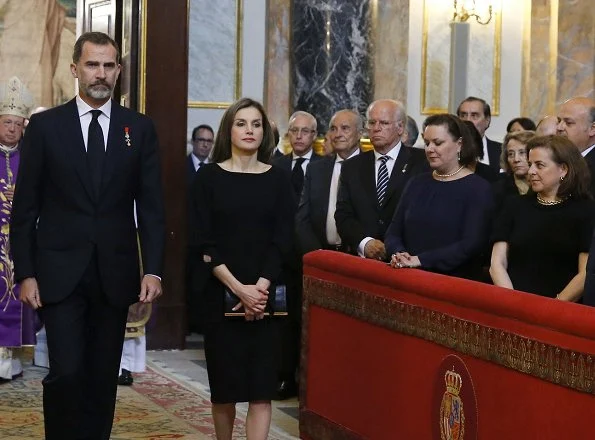 King Felipe, Queen Letizia, King Juan Carlos Queen Sofia, infantas Elena, Cristina, Pilar and Margarita attended the funeral of infanta Alicia