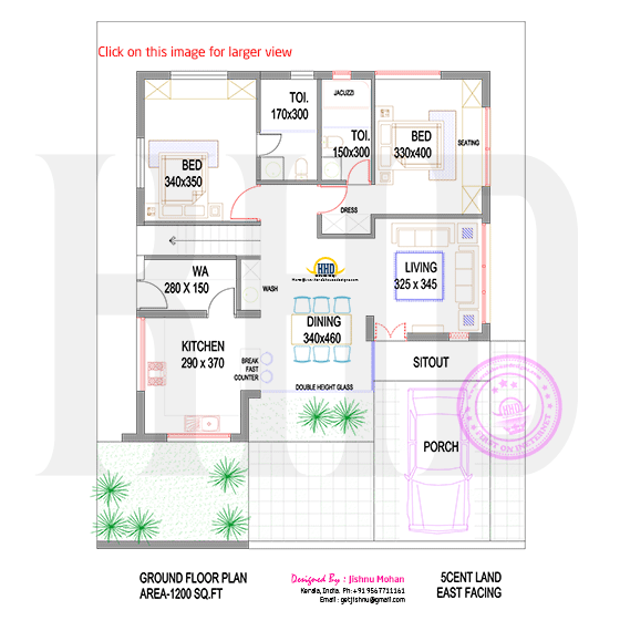 Home Plan And Elevation 1000 Sq Ft