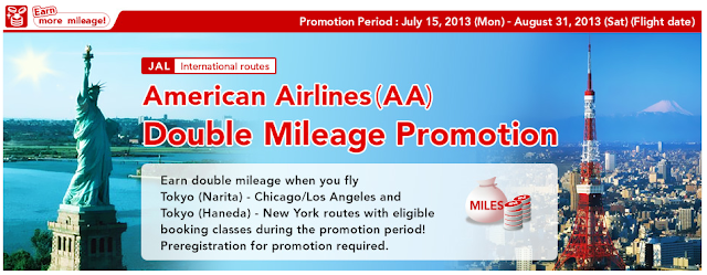 Double miles on select US routes operated by American Airlines