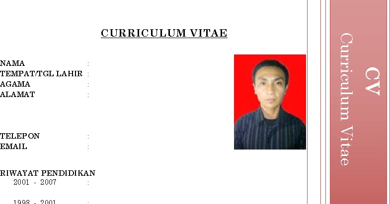 Contoh CV (Curriculum VItae) ~ Realitas Kesehatan