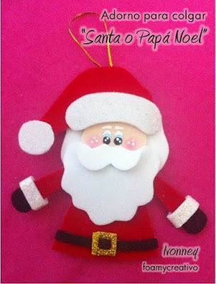 Santa para colgar en foami, foamycreativo