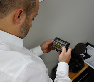 CEO Bob at Lorpon Labels plays with Baltimore 9 Printing Press