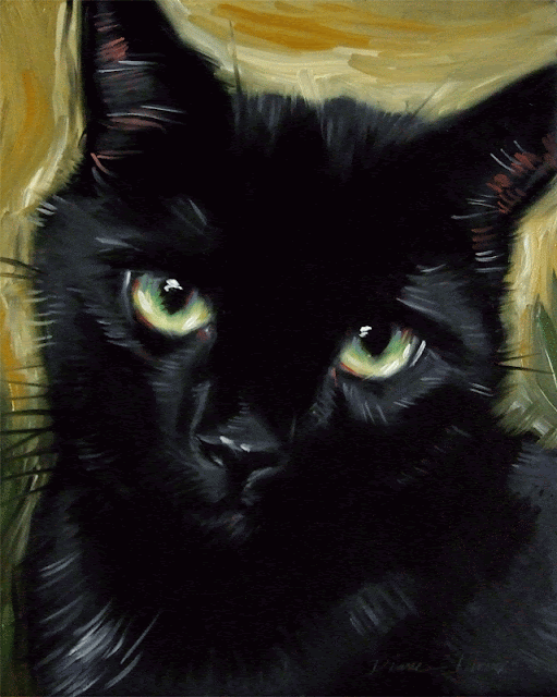 Paintings From the Parlor Custom Black Cat Portrait