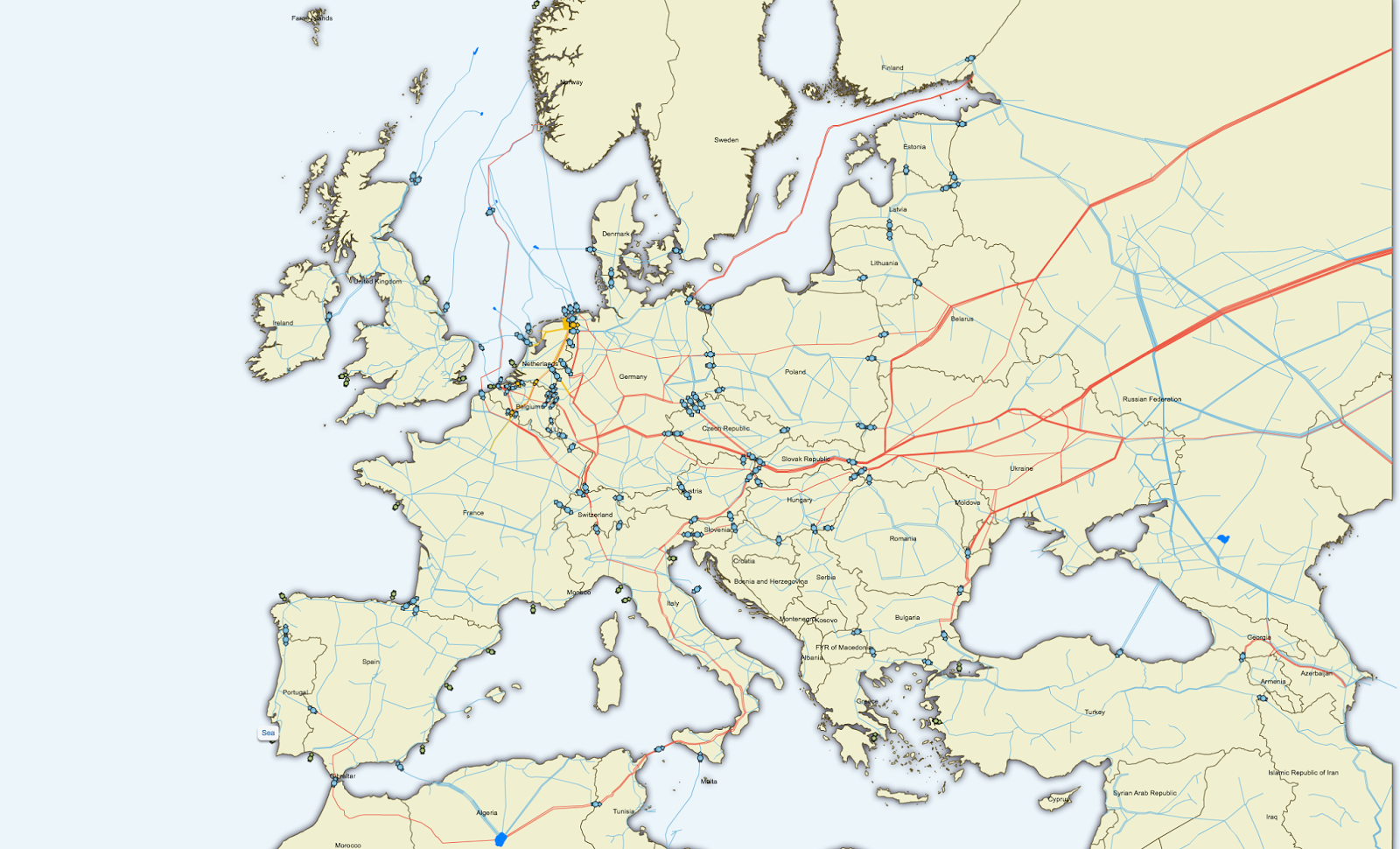 Газ зарубежной европы. Газовые трубопроводы в Европу на карте. Gas Pipelines Map Europe 2021. Карта нефтепроводов Европы. Газопроводы Европы на карте схема.