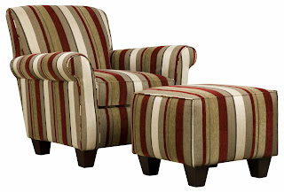 Ravishing Trendy Upholstered Fabric Accent Chair Sofa And Square Ottoman For Living Room Ideas With Stripes Pattern Theme living room chairs with ottomans