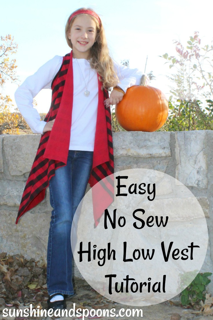 Sunshine and Spoons: Easy No Sew High Low Vest Tutorial