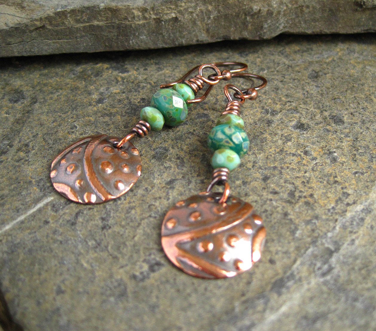 New Embossed Metal Earrings