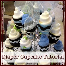 diaper and washcloth cupcake tutorials