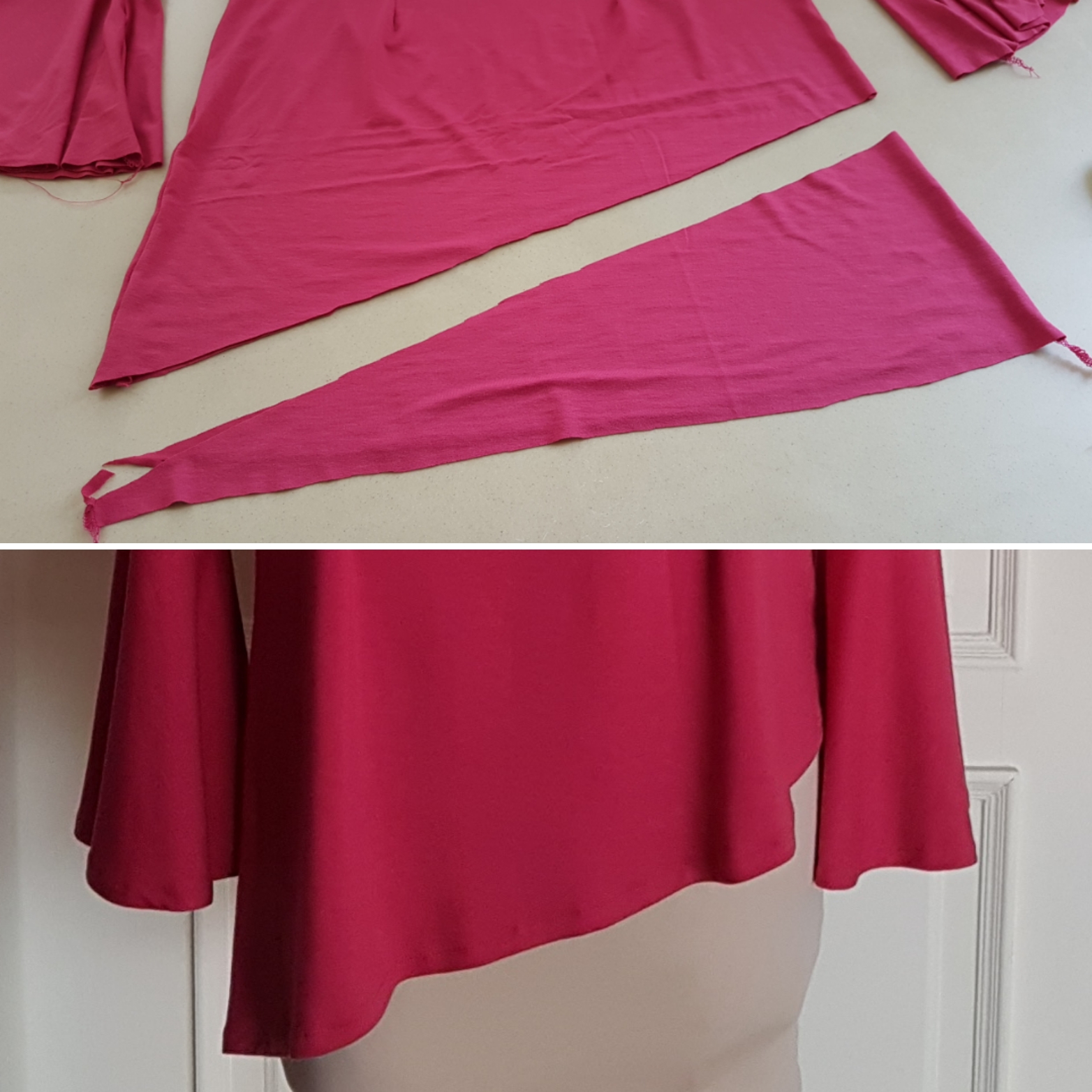 Asymmetrical Top with Bell Sleeve