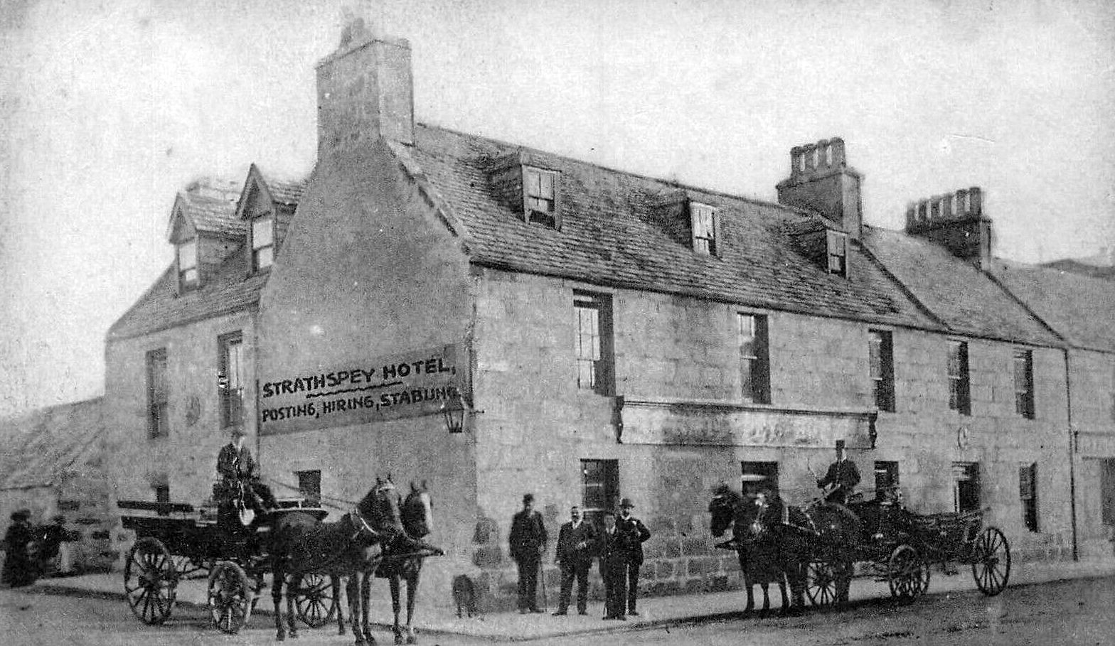 Tour Scotland Old Photograph Strathspey Hotel Grantown On Spey Scotland