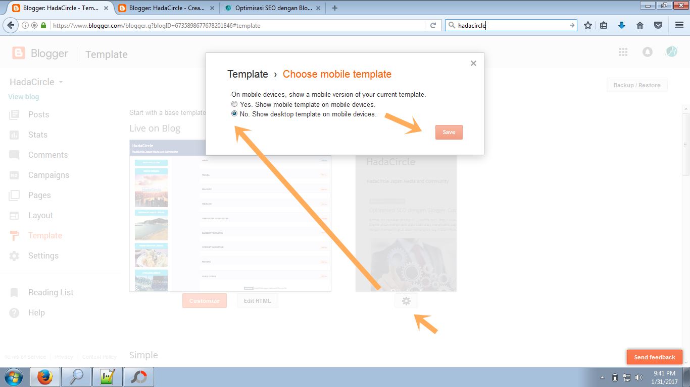 Settingan Dasar Blog Settingan Dasar Blog