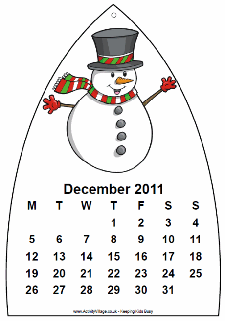 SNOWMAN CALENDAR | learningenglish-esl