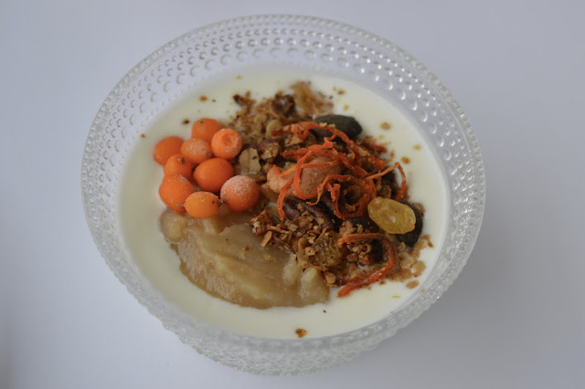 porkkanagranola, aamiainen, välipala, iltapala