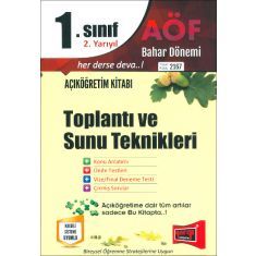 Yargı Açıköğretim 1.Sınıf 2.Yarıyıl Toplantı ve Sunu Teknikleri Kod:2167 Yargı Açıköğretim 1.Sınıf 2.Yarıyıl Toplantı ve Sunu Teknikleri Kod:2167
