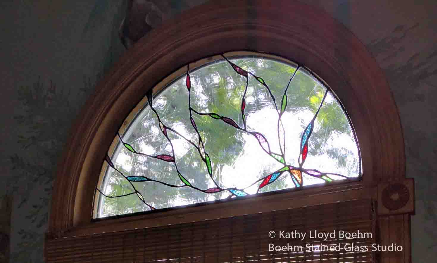 Boehm Stained Glass Blog Pair of Free Form, Half Moon Stained Glass