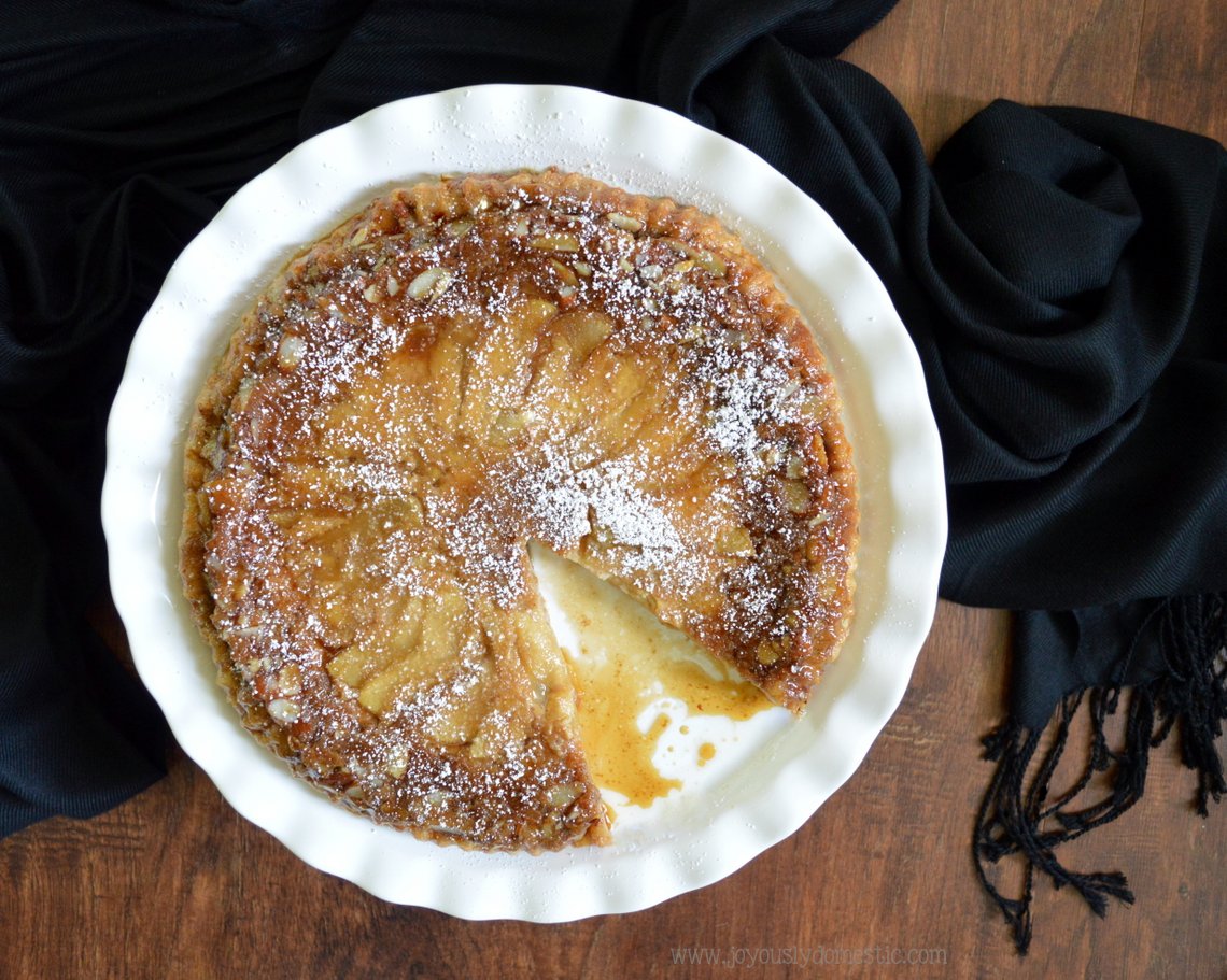 Joyously Domestic Apple Upside Down Bread Pudding