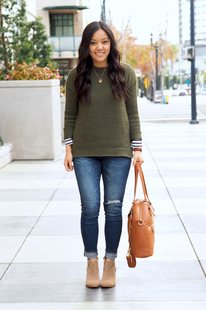 How to Wear an Olive Sweater 3 Ways + 5 Inexpensive Olive Sweater ...