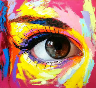pinturas coloridas modernos ojos