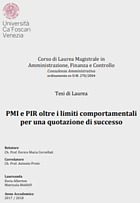 PMI e PIR oltre i limiti comportamentali per una quotazione di successo PMI e PIR oltre i limiti comportamentali per una quotazione di successo