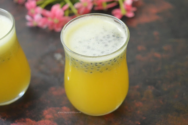 Pineapple Sabja Juice Recipe  | Basil Seed Pineapple Juice 