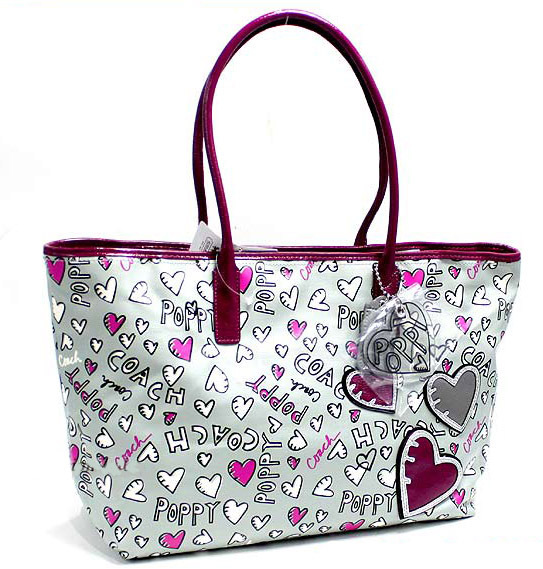Bags Heaven Coach Poppy Coated Canvas Grai Tote Coach Poppy Coated Canvas Grai Tote