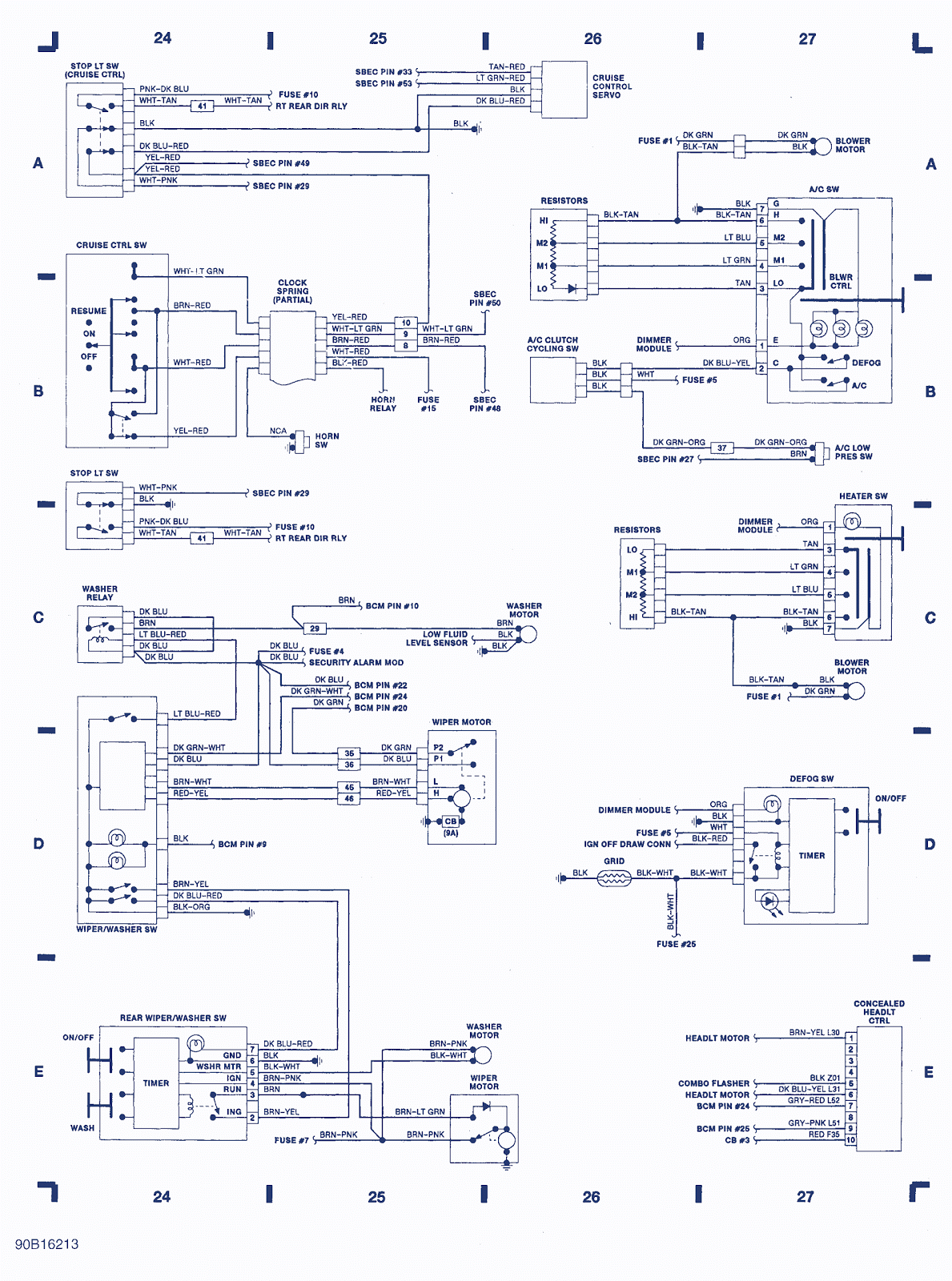 1990 Dodge Daytona Wiring Diagram