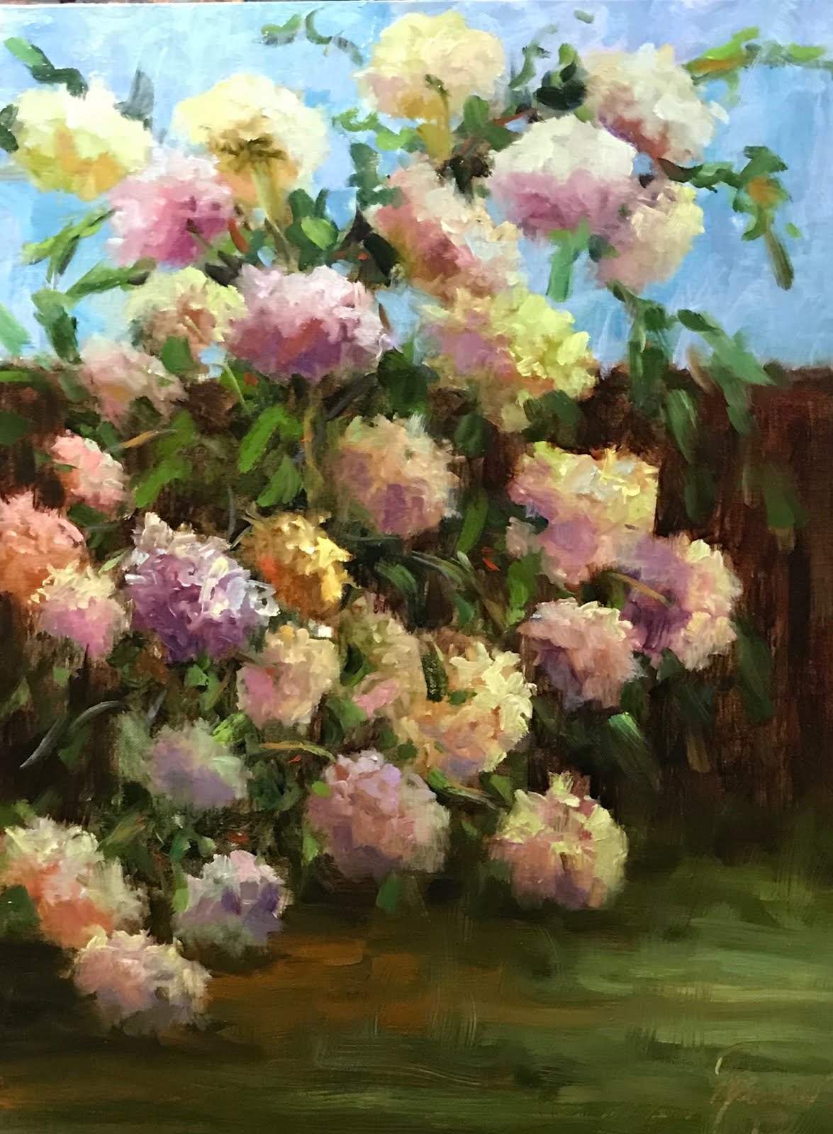 Pat Meyer daily painter Grandmother's Flowers by artist Pat Meyer