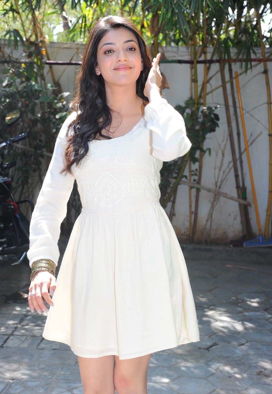 High Quality Bollywood Celebrity Pictures Kajal Agarwal Looks Beautiful And Sexy In White Dress