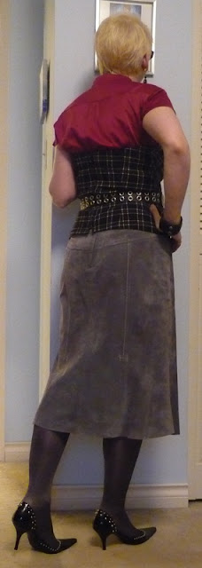 Ephemera: Grey Suede Skirt and a Corset